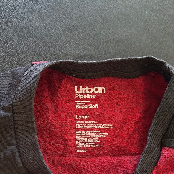 Urban Pipeline Red and Black Long Sleeve Tee - Picture 2 of 6